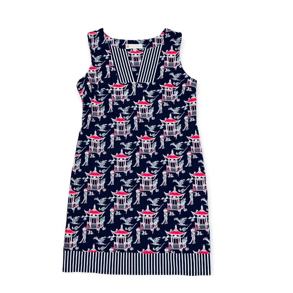 NWOT JUDE CONNALLY PAGODA DRESS PINK NAVY SLEEVELESS SIZE SMALL